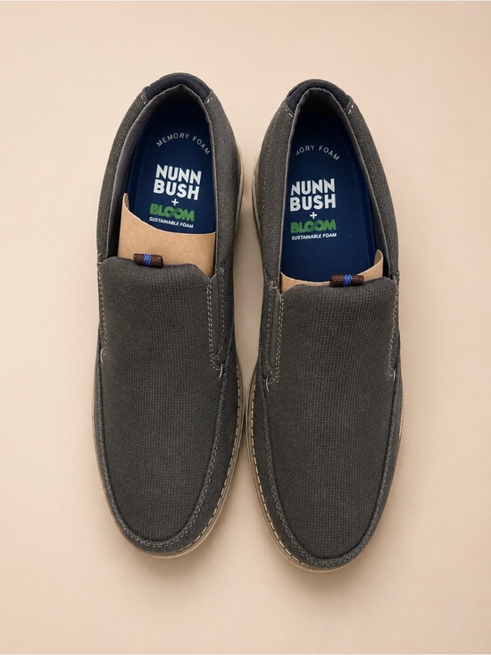 Nunn Bush Other - Nunn Bush Charcoal Canvas Slip-On Loafers for Men
